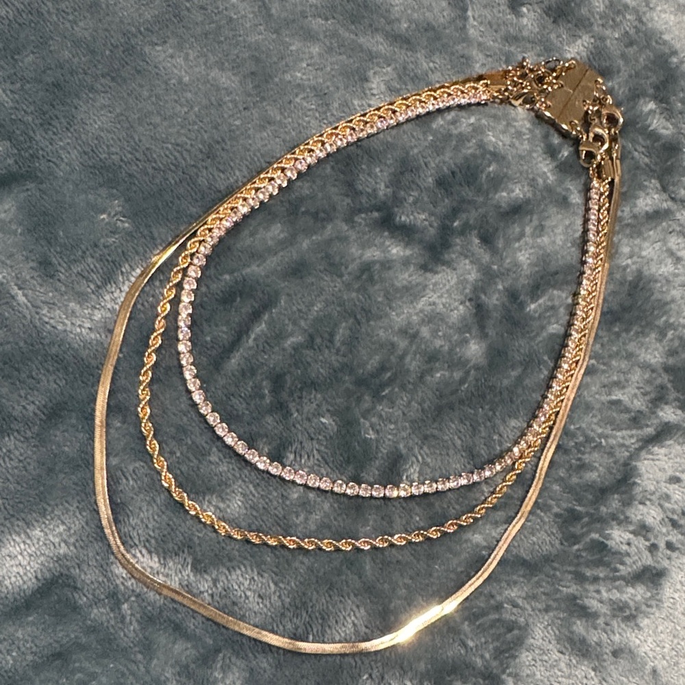 Chic Gold and Silver Multi-Layer Necklace